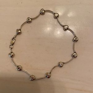 14K white gold and diamond bracelet